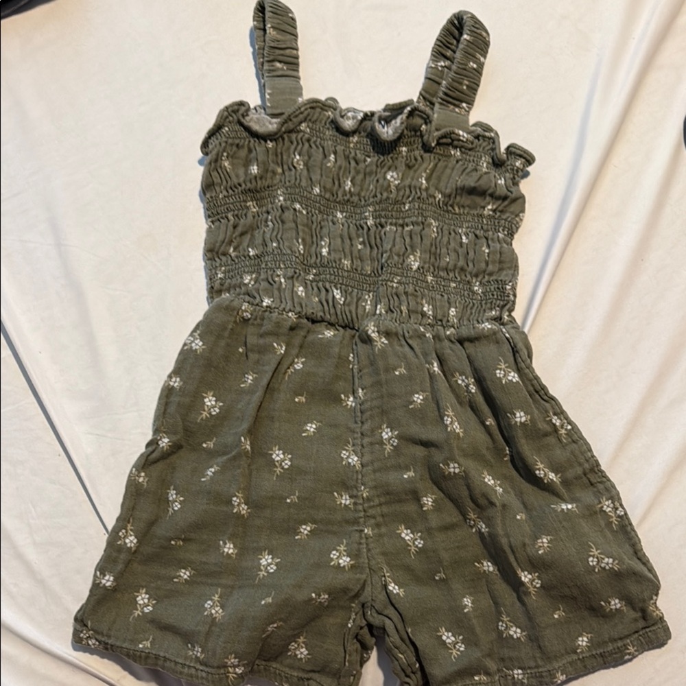 Old Navy Green Jumpsuit with Smocked Bodice